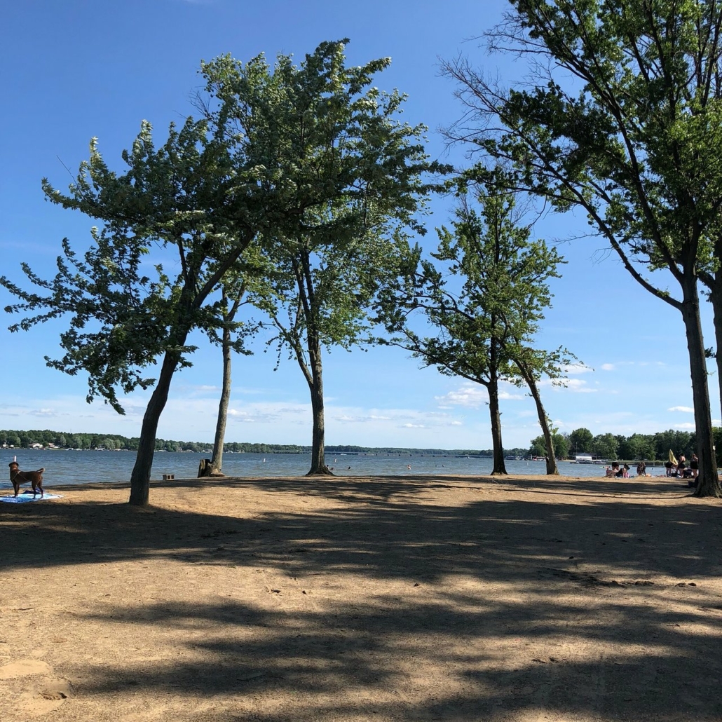 Beach area at Lake Milton Ohio State Park.